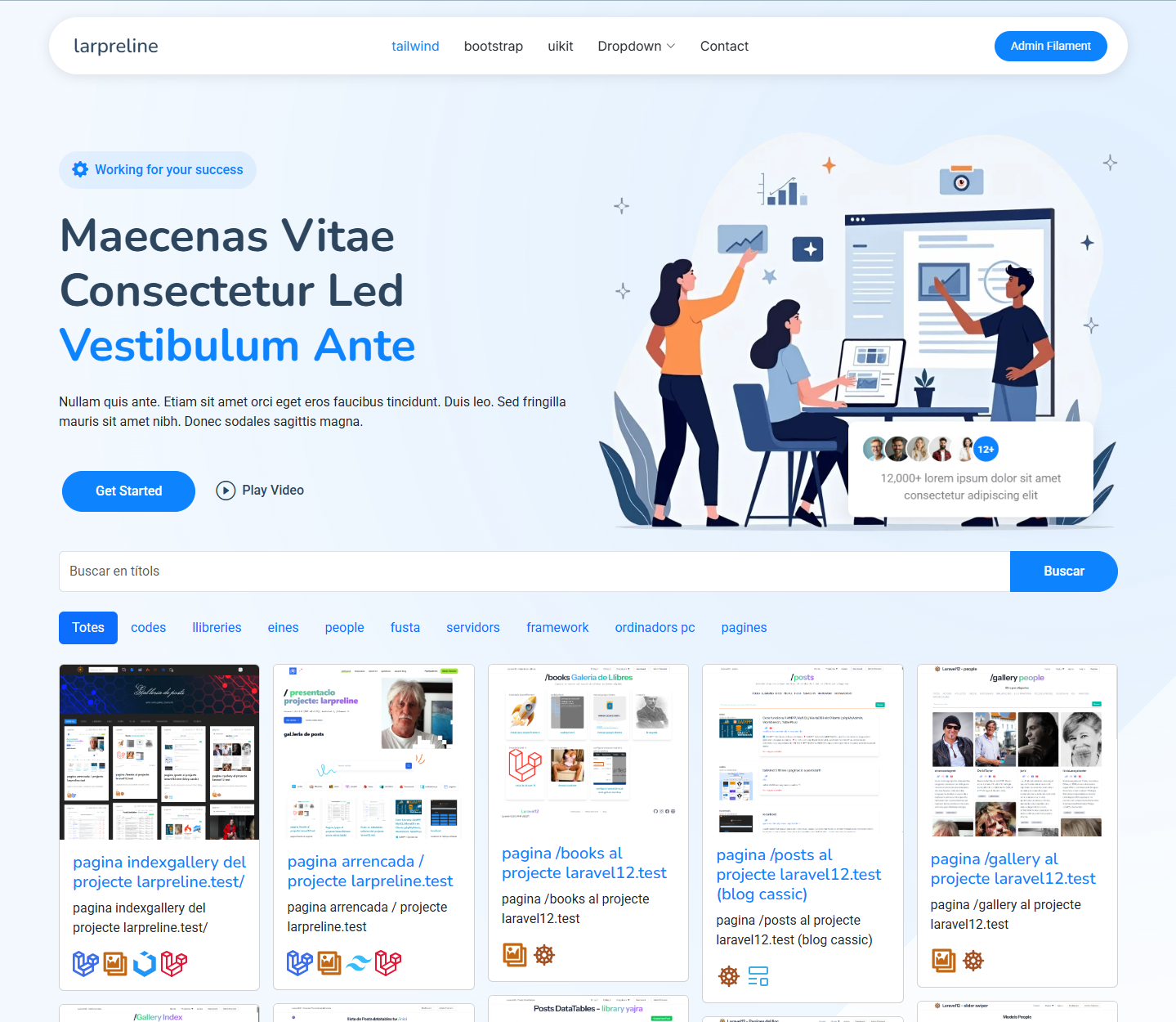 pagina /bootstrap_gallery del projecte larpreline.test