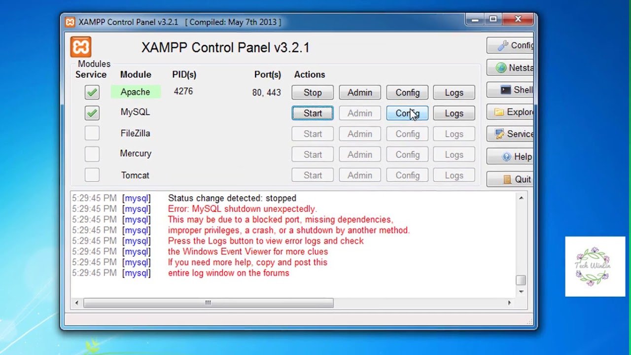 error mysql a xampp port 3306