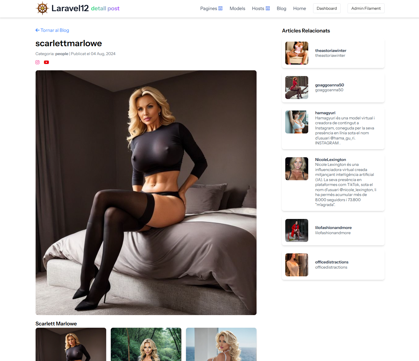 pagina /post/543 del projecte laravel12.test