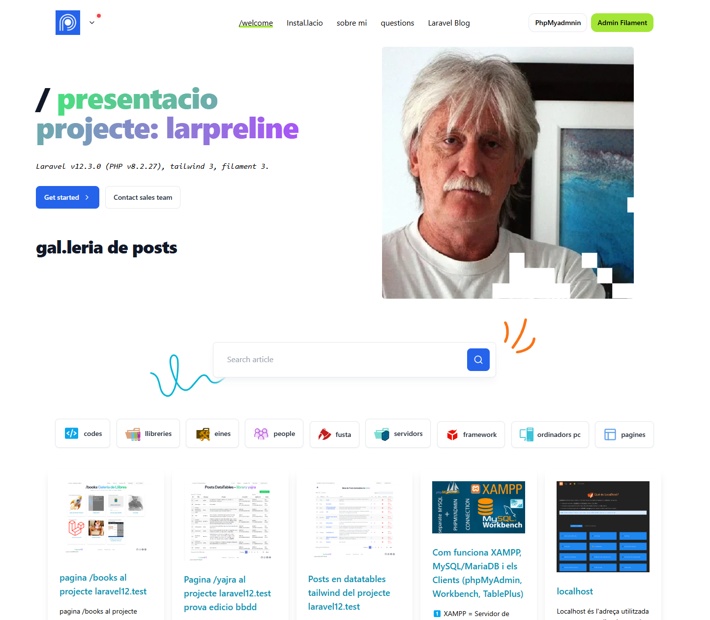 pagina arrencada / projecte larpreline.test