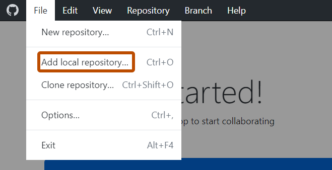 configurar projecte local amb github desktop